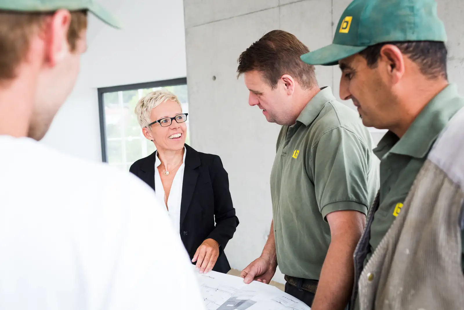 Barbara Olbrich im Gespräch mit Bauherren
